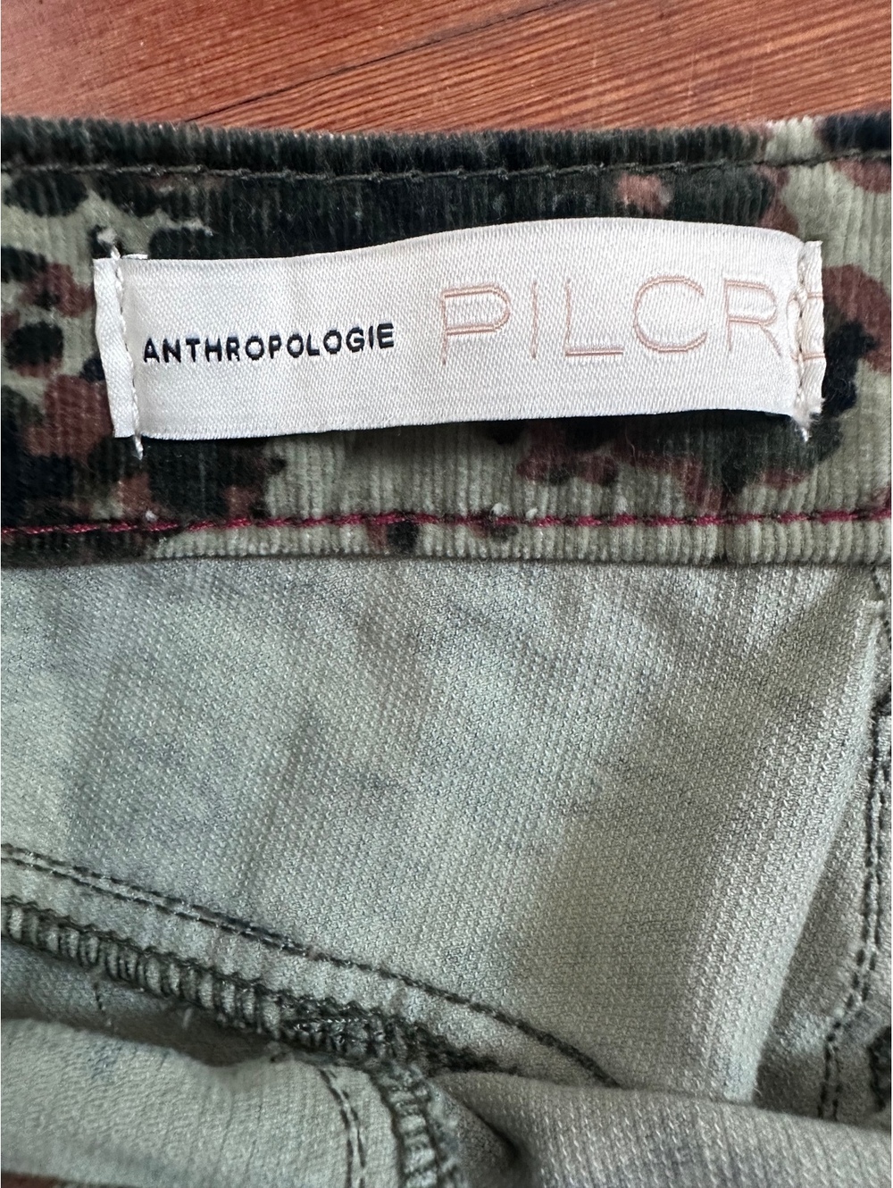 Anthropologie Pilcro Floral Camo High Rise Skinny Corduroy Pants Size 27 - Picture 4 of 7